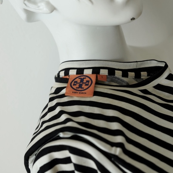 TORY BURCH Silk Stipe Blouse Long sleeve - Size Small - Picture 2 of 4